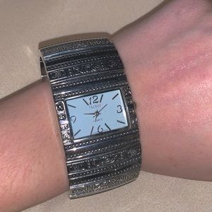 Silver women’s watch bangle